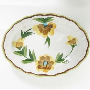 Vintage Hand Painted Oval Serving Plate Majolican